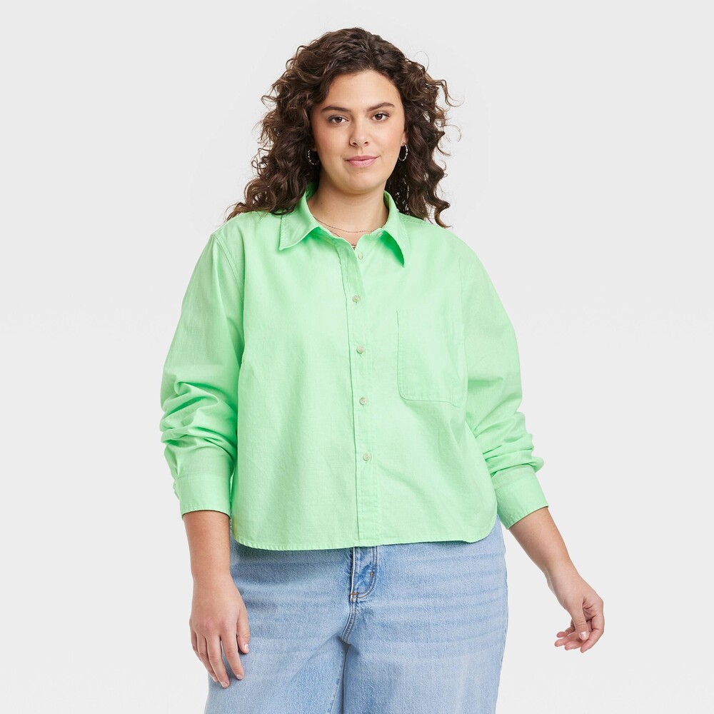 Universal Thread Green Cotton‑Linen Button‑Down Shirt – Plus XXL NWT